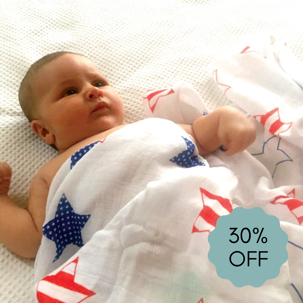 Little Star & Stripes - America/USA | Baby Muslin Swaddle | Proud Baby