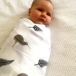 New Zealand kiwi fern baby muslin swaddle gift