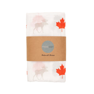 Canada Canadian canuck maple leaf baby muslin swaddle gift