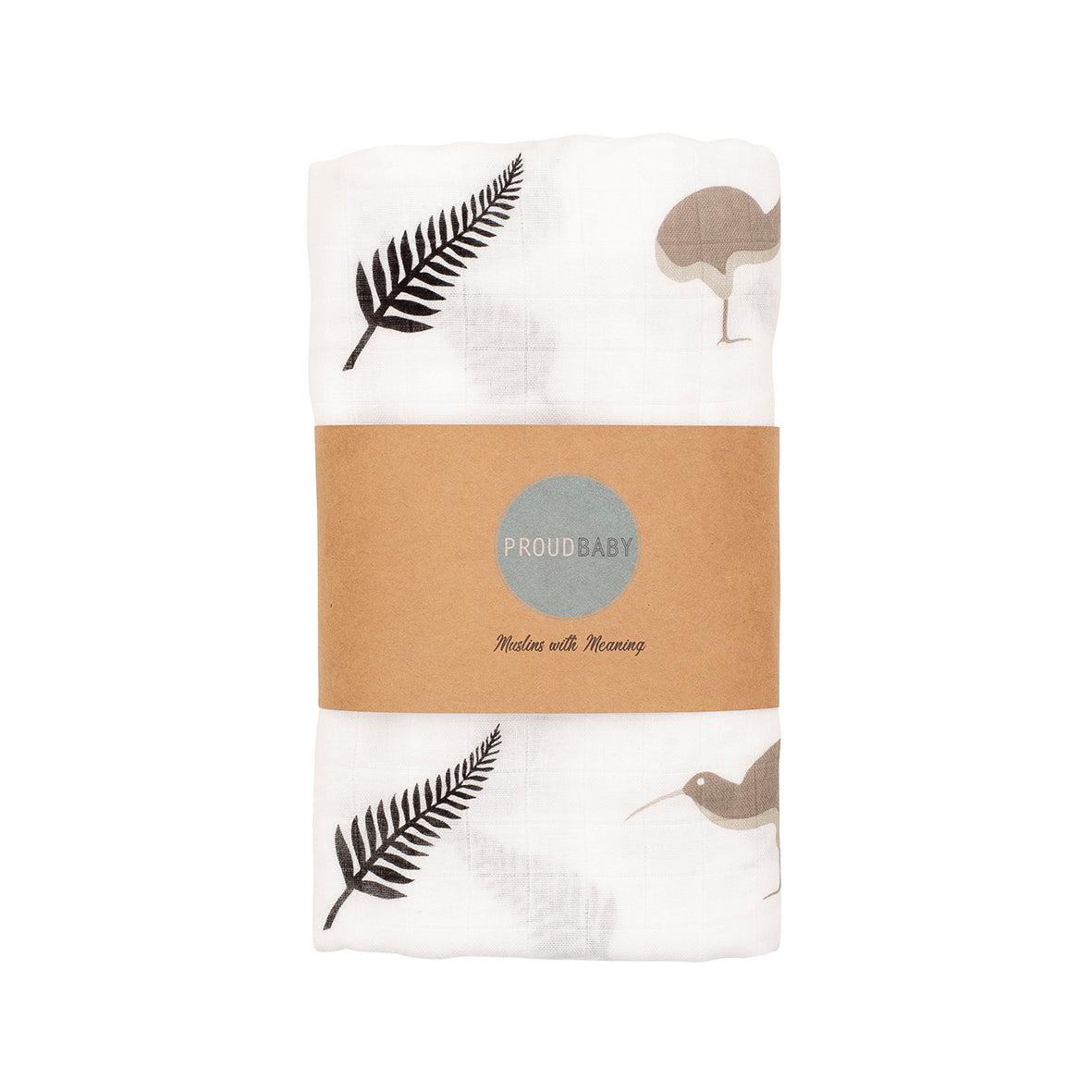 New Zealand kiwi fern baby muslin swaddle gift