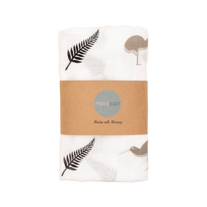 New Zealand kiwi fern baby muslin swaddle gift