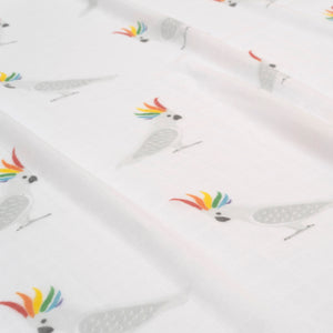 Australia cockatoo gay LGBTQ equality baby muslin swaddle gift